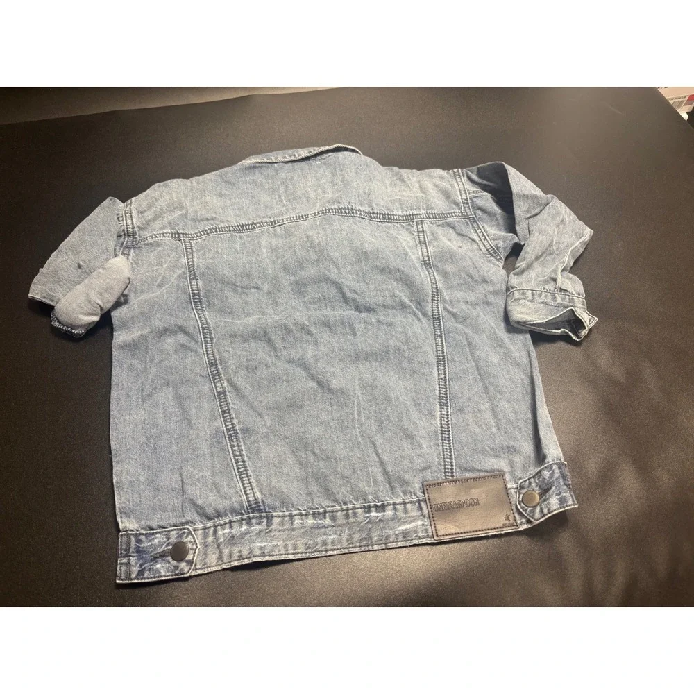 OneTeaspoon NEW Denim Jacket‎ Distressed Blue Jean Jacket Kids Rocky Size 6-7